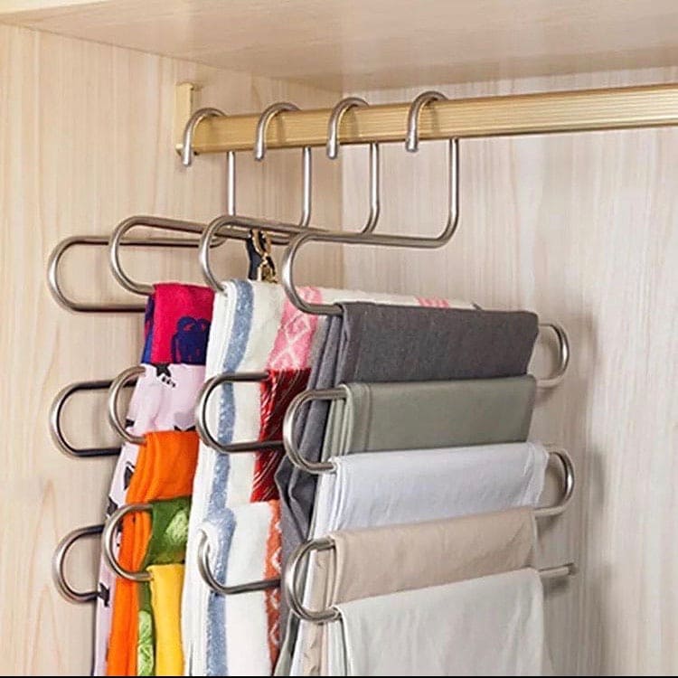 5 Layer Stainless Steel Hanger, Multi Layers Pants Hangers, Multi-purpose Clothes Hanger 5 Layer Stainless Steel Hanger, Multi Layers Pants Hangers, Multi-purpose Clothes Hanger